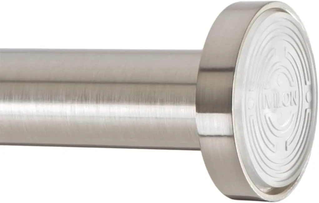 Ivilon Shower Tension Curtain Rod - Adjustable Spring Tension Rod for Shower Curtains, Bathroom, or Windows, Easy to Install, No Drilling Required, Rustproof, Adjustable 54 to 90 Inch Brushed Nickel
