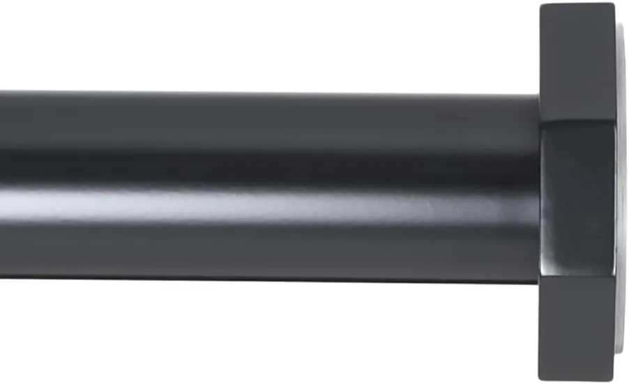Ivilon Tension Curtain Rod - Hexagonal Spring Tension Rod for Windows or Shower, 24 to 36 Inch, Black