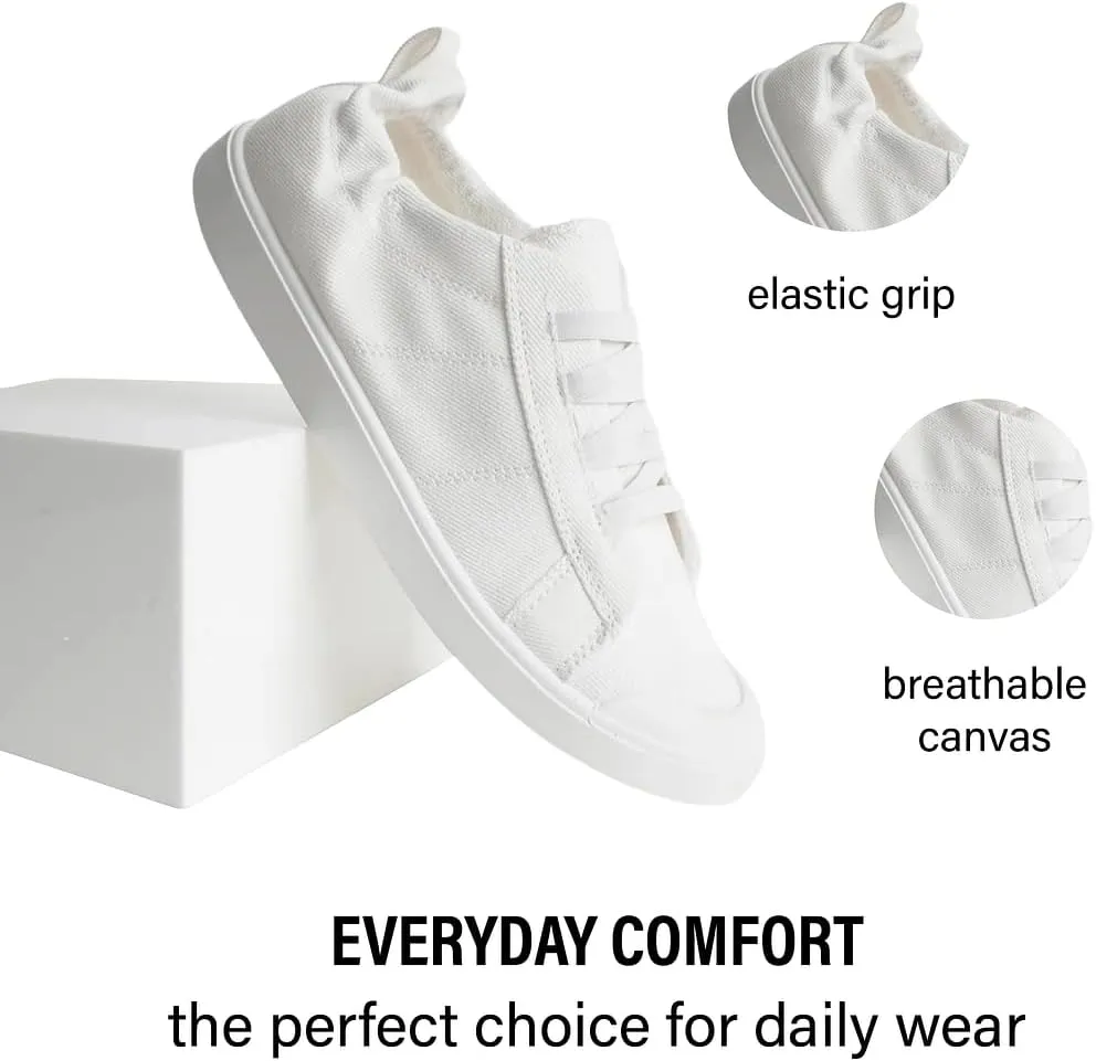 J. Adams Taylor Low-Top Sneakers - Easy Slip-on Elastics Shoe Laces - Comortable Walking Shoes