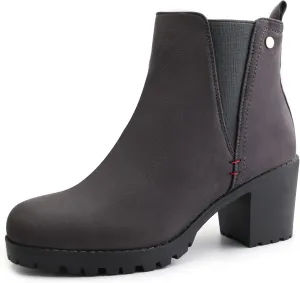 JABASIC Women Casual Ankle Booties Block Heel Slip On Chelsea Boots