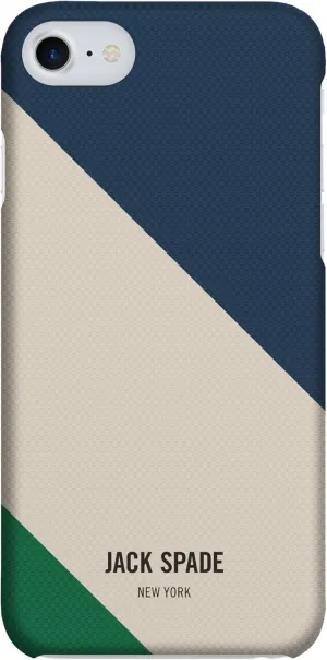 JACK SPADE Cell Phone Case | for Apple iPhone 8 and iPhone 7 | Protective Wrap Phone Cases with Drop Protection - Rep Stripe Cream/Blue/Green