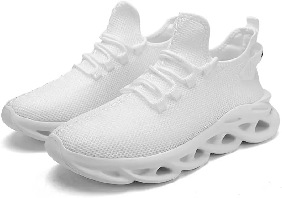 Jakcuz Mens Solid Color Slip on Fashion Sneakers Non-Slip Comfortable Mesh Gym Casual Athletic Sport Tennis Walking Shoes