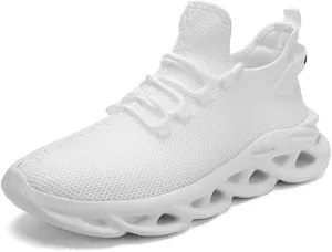 Jakcuz Mens Solid Color Slip on Fashion Sneakers Non-Slip Comfortable Mesh Gym Casual Athletic Sport Tennis Walking Shoes