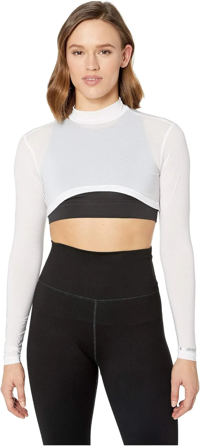 Jamie Sadock® Sunsense® 35 SPF Lightweight Mock Neck Crop Layering Top – Outfit for College & Gym