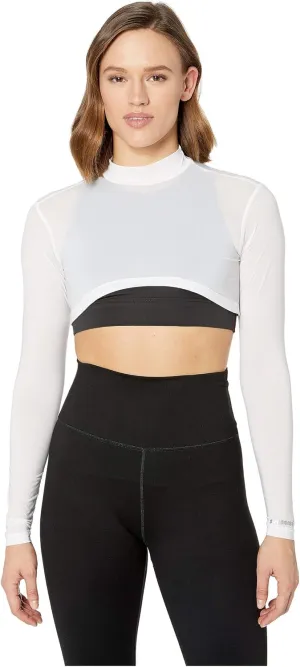 Jamie Sadock® Sunsense® 35 SPF Lightweight Mock Neck Crop Layering Top – Outfit for College & Gym