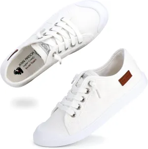 JENN ARDOR Women's Canvas Sneaker Slip-ons Loafers Shoes for Womens Fashion Casual Canvas Round Toe Soft Comfortable Walking Flats