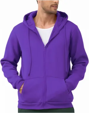 JIHUILAI Men's Fleece Hoodies with Zipper Lightweight Long Sleeve Active Mens Jackets Sports Full Zip Sweatshirts, S-3XL