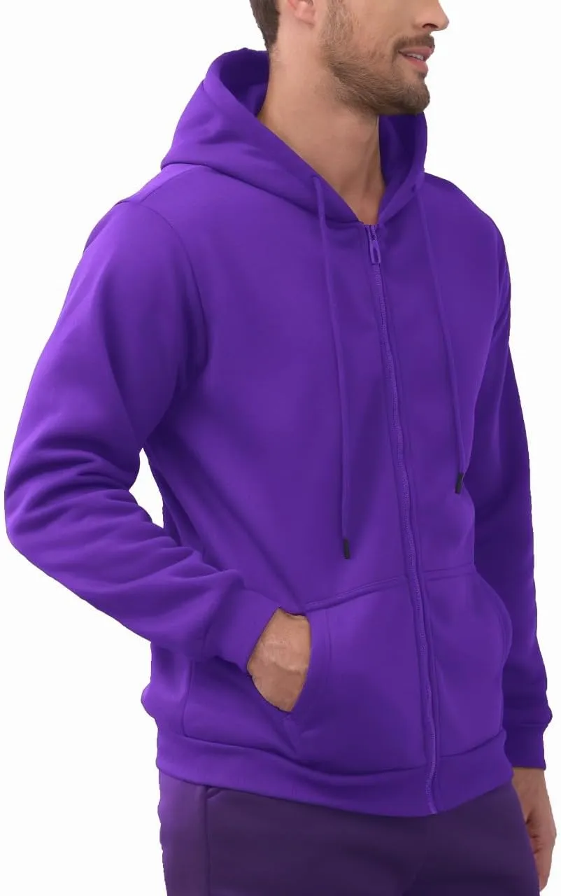 JIHUILAI Men's Fleece Hoodies with Zipper Lightweight Long Sleeve Active Mens Jackets Sports Full Zip Sweatshirts, S-3XL