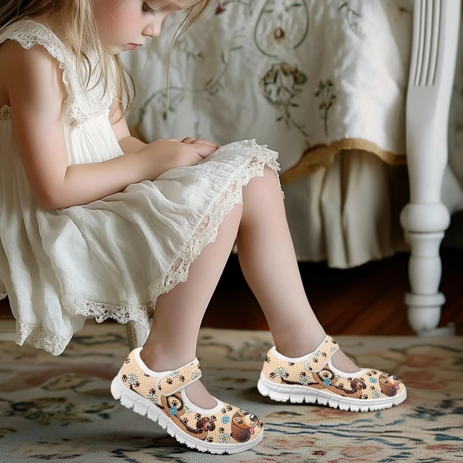 JoyLamoria Purple Mermaid Scales Print Toddler Little Flat Dress Shoes,Mary Jane Shoes Princess Birthday School Shoes for Girls Size 11-2.5