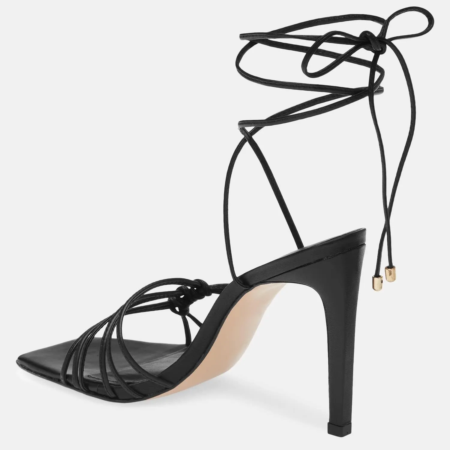 Juliet Holy Womens Lace Up Heeled Sandals Square Open Toe Stiletto Heels Strappy Summer Dressy Shoes