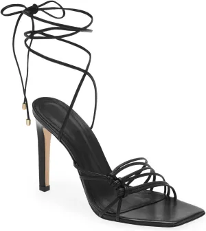 Juliet Holy Womens Lace Up Heeled Sandals Square Open Toe Stiletto Heels Strappy Summer Dressy Shoes