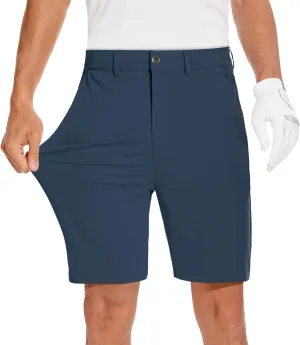 JWM Mens 7"/9" Stretch Golf Shorts - Lightweight Hybrid Casual Dress Work Flat Front Shorts with 5 Pockets Quick Dry UPF50