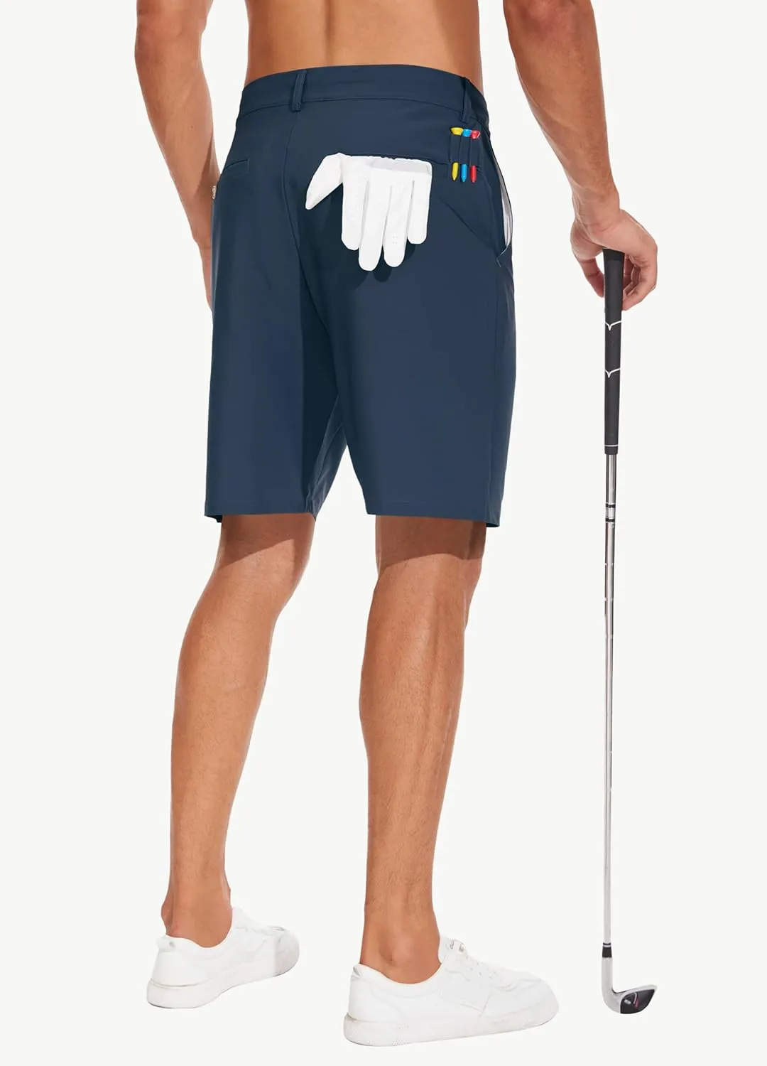 JWM Mens 7"/9" Stretch Golf Shorts - Lightweight Hybrid Casual Dress Work Flat Front Shorts with 5 Pockets Quick Dry UPF50