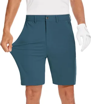 JWM Mens 7"/9" Stretch Golf Shorts - Lightweight Hybrid Casual Dress Work Flat Front Shorts with 5 Pockets Quick Dry UPF50