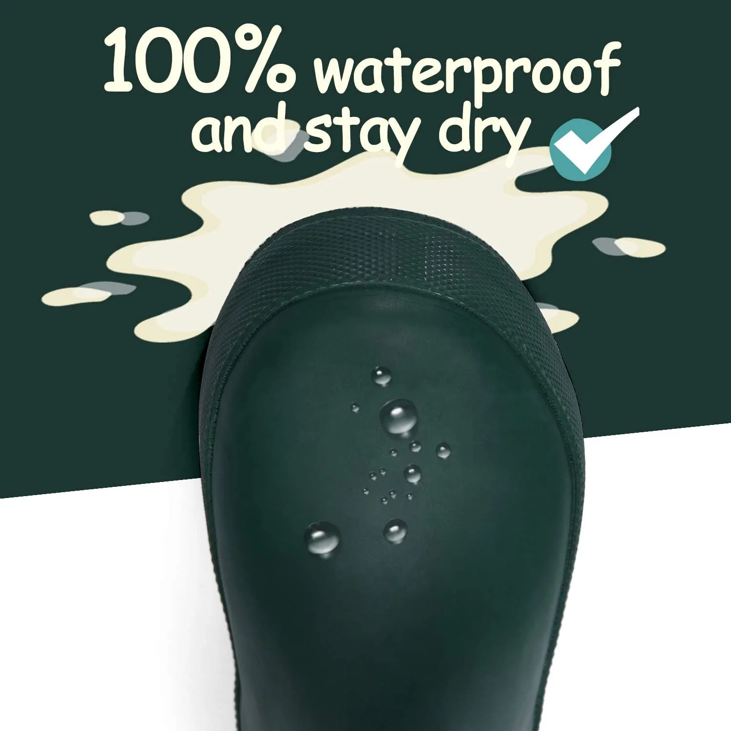K KomForme Kids Rain Boots, Waterproof Rubber Matte Boots with Easy-on Handles
