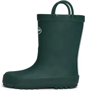 K KomForme Kids Rain Boots, Waterproof Rubber Matte Boots with Easy-on Handles