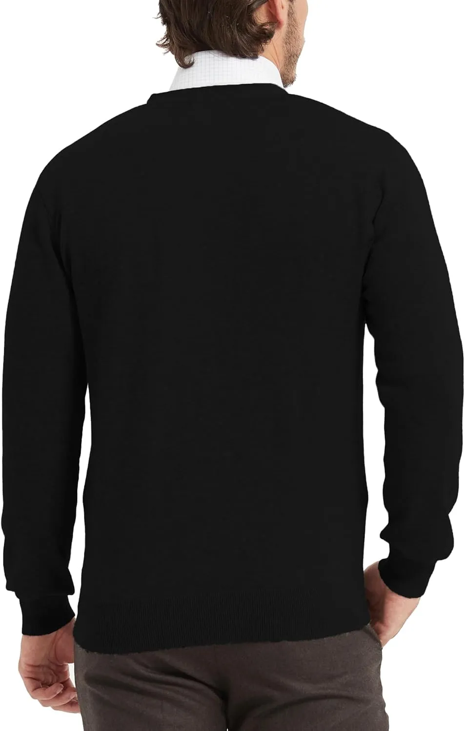 Kallspin Men’s Pure Cotton Cardigan Sweater V-Neck Button Down Cardigan Lightweight Knitwear with Pockets