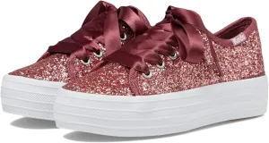 Keds Girls Triple Celebrations (Little Big Kid) Sneaker, Pink Glitter, 6 Wide