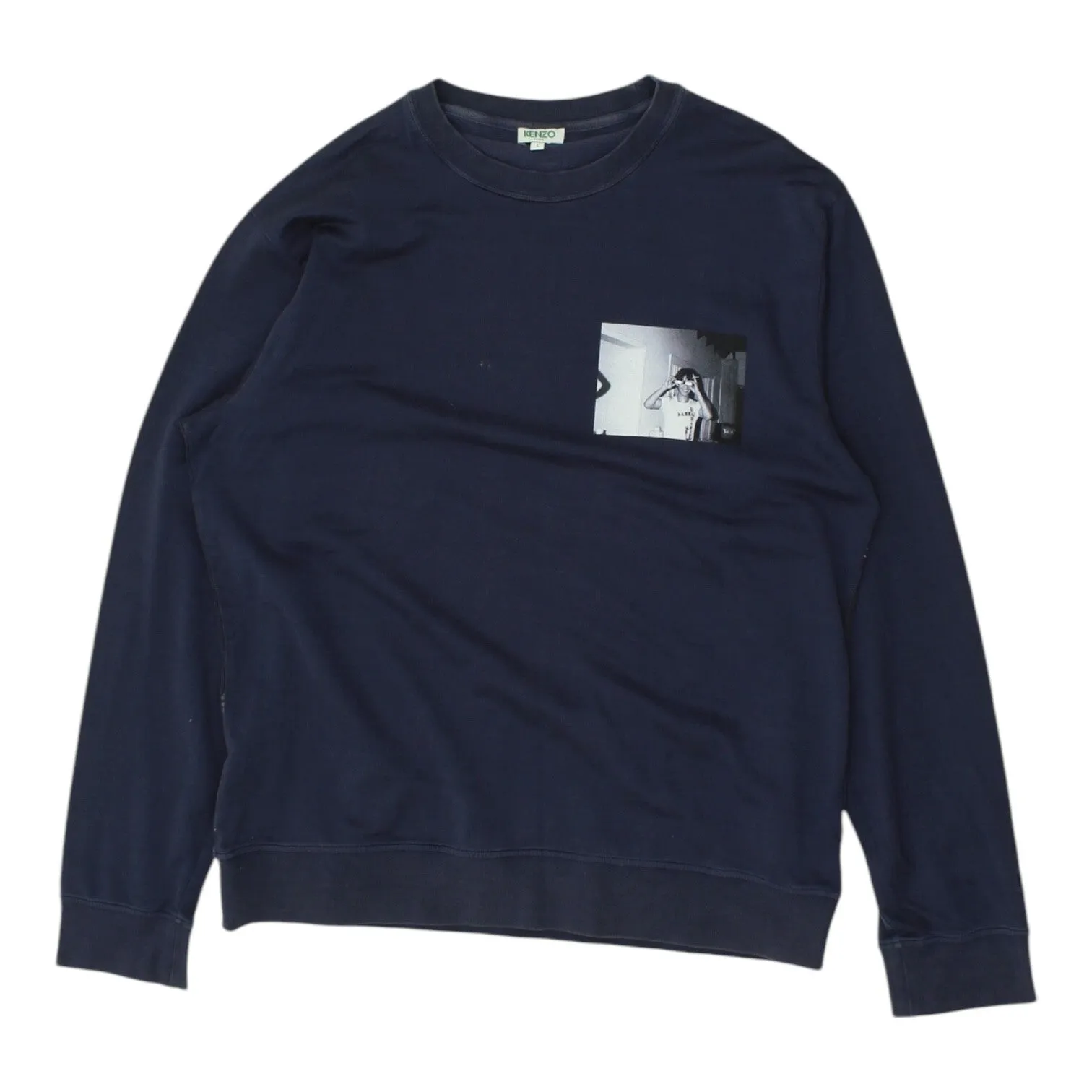 Kenzo Ryuichi Sakamoto T shirt | Mens Blue Designer Lightweight Sweatshirt