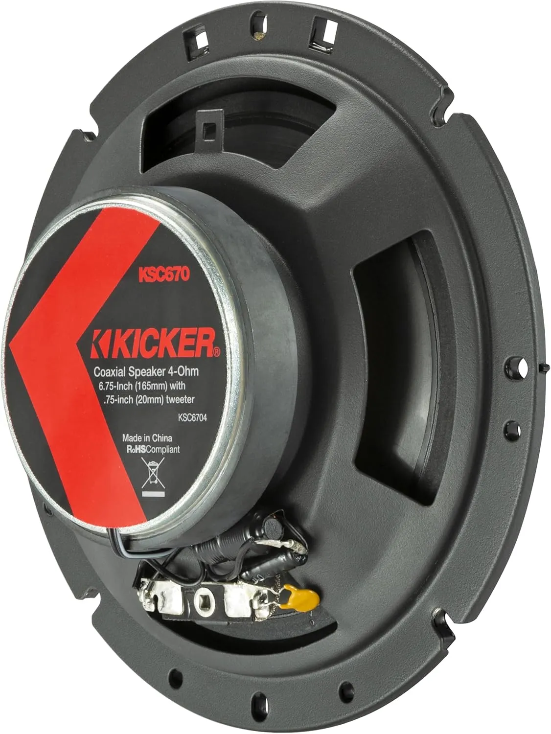 Kicker 51KSC6704 KS-Series 6.75" Coaxial Speakers with .75" tweeters, 4-Ohm, Pair