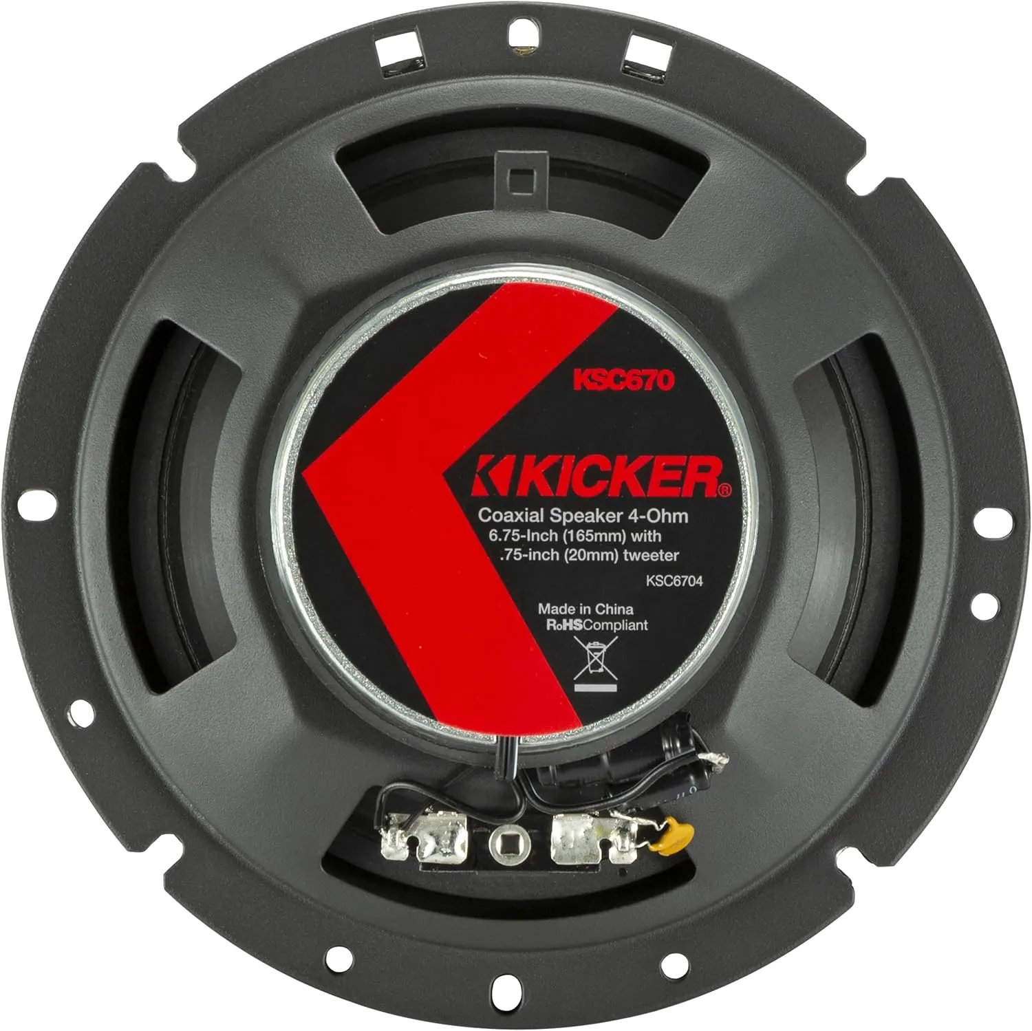 Kicker 51KSC6704 KS-Series 6.75" Coaxial Speakers with .75" tweeters, 4-Ohm, Pair
