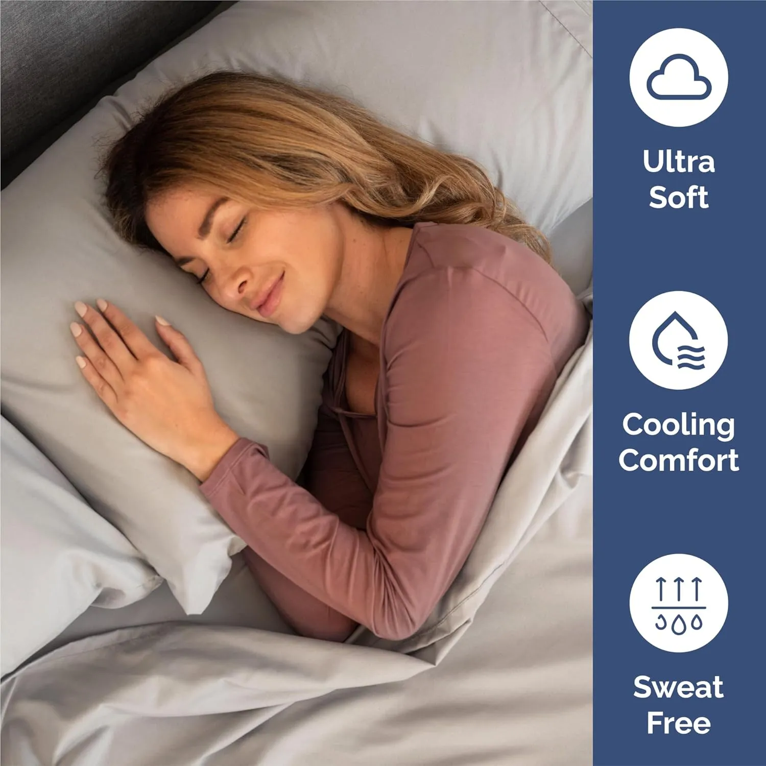 King Size 4 Piece Sheet Set - Comfy Breathable & Cooling Bed Sheets Set - Hotel Luxury Bedding for Women, Men, Kids & Teens - Deep Pockets, Easy-Fit, Super Soft & Wrinkle Free - Oeko-Tex - Light Grey