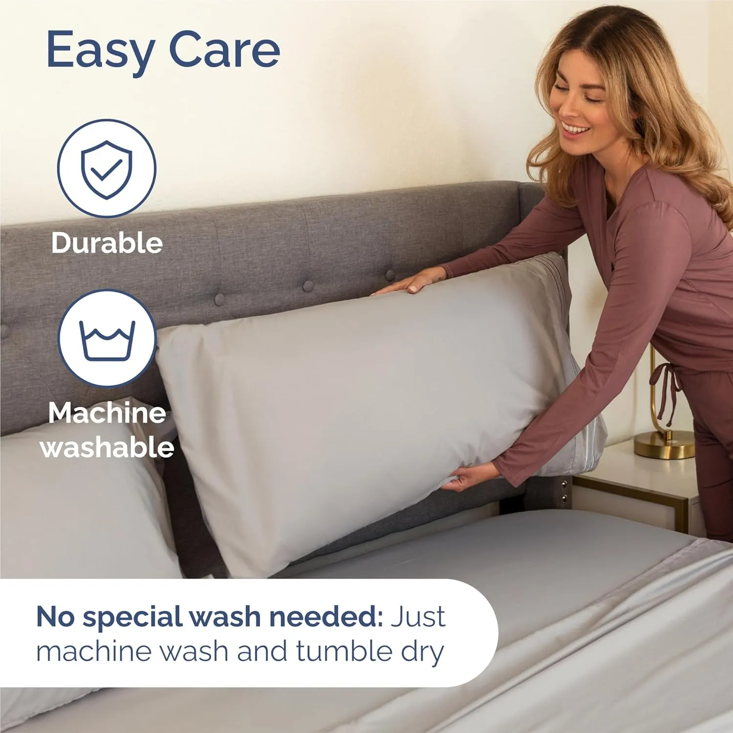 King Size 4 Piece Sheet Set - Comfy Breathable & Cooling Bed Sheets Set - Hotel Luxury Bedding for Women, Men, Kids & Teens - Deep Pockets, Easy-Fit, Super Soft & Wrinkle Free - Oeko-Tex - Light Grey
