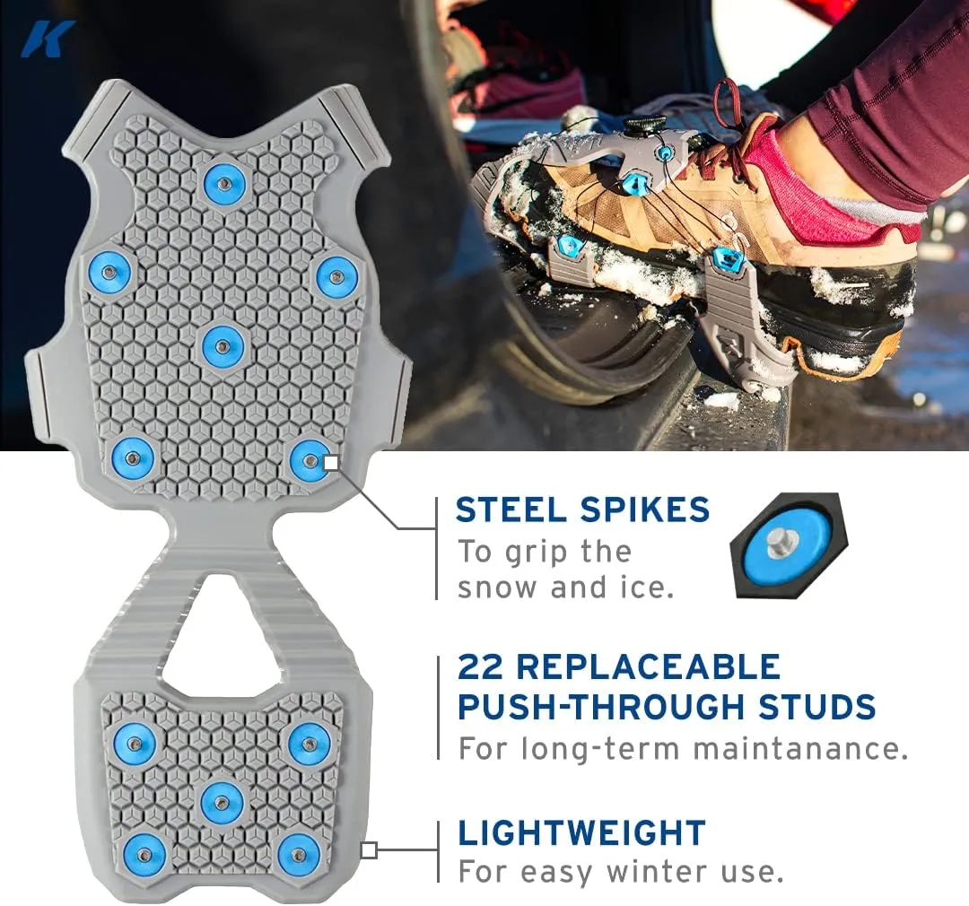 Korkers Ice Walker Ice Cleats - Lightweight and Durable - 22 Replaceable Steel Spikes