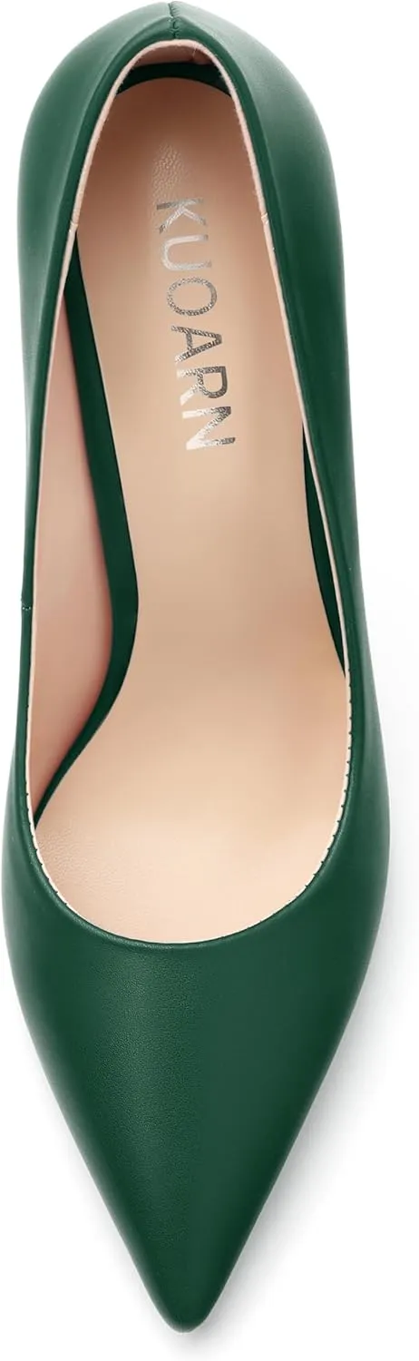KUOARN Heels for Women Stiletto High Heel Pointed Closed Toe 4.7 Inch Slip on Pumps Sexy Dating Party Evening Dress Shoes