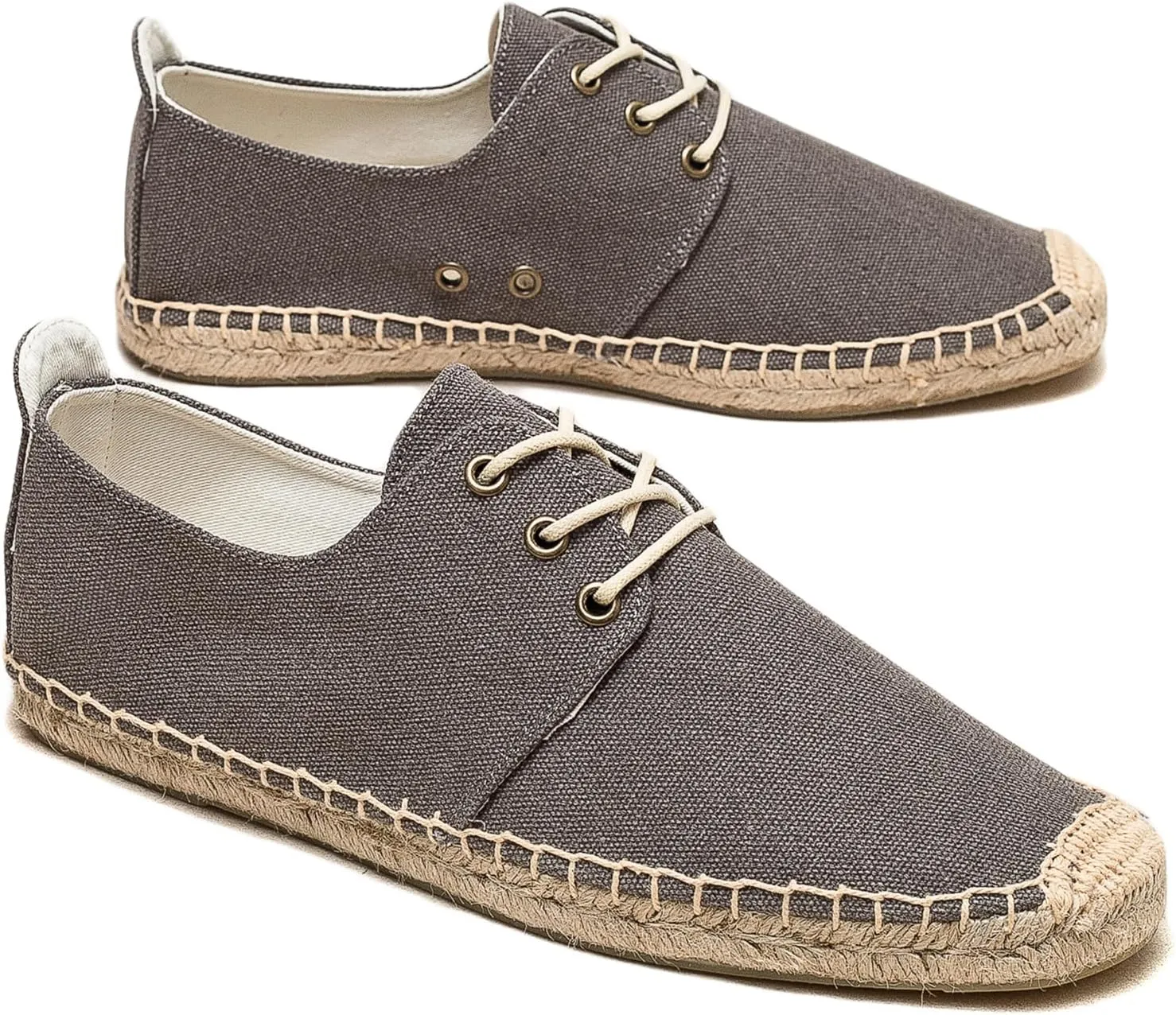 Lace-up Espadrilles for Men, Mens Sneakers Casual Comfy Linen Vegan Canvas Shoes Men's Flat Shoes for Summer,Spring,Autumn Any Scenario