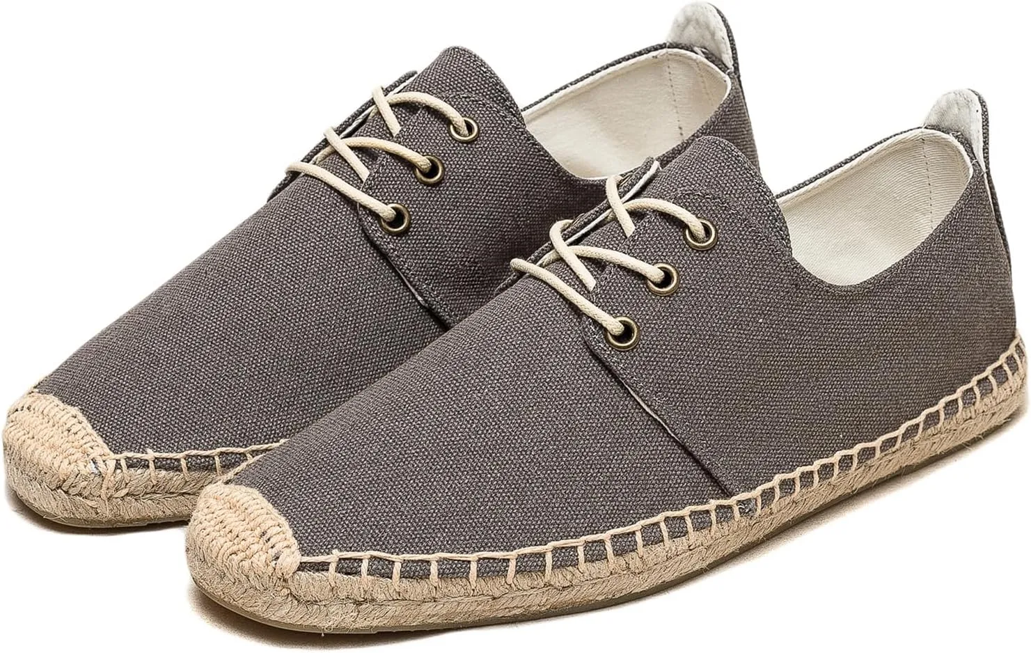 Lace-up Espadrilles for Men, Mens Sneakers Casual Comfy Linen Vegan Canvas Shoes Men's Flat Shoes for Summer,Spring,Autumn Any Scenario