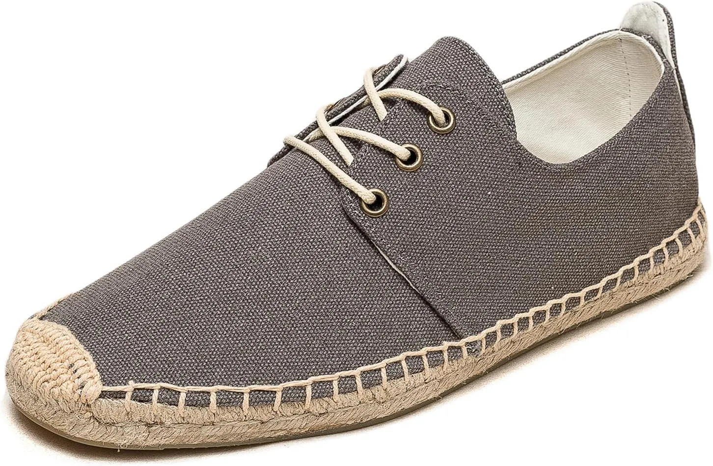 Lace-up Espadrilles for Men, Mens Sneakers Casual Comfy Linen Vegan Canvas Shoes Men's Flat Shoes for Summer,Spring,Autumn Any Scenario