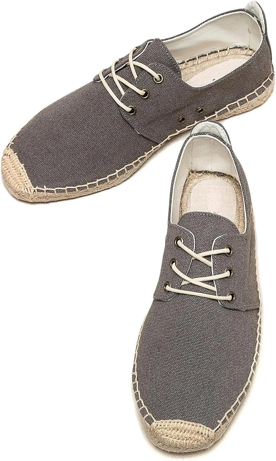 Lace-up Espadrilles for Men, Mens Sneakers Casual Comfy Linen Vegan Canvas Shoes Men's Flat Shoes for Summer,Spring,Autumn Any Scenario
