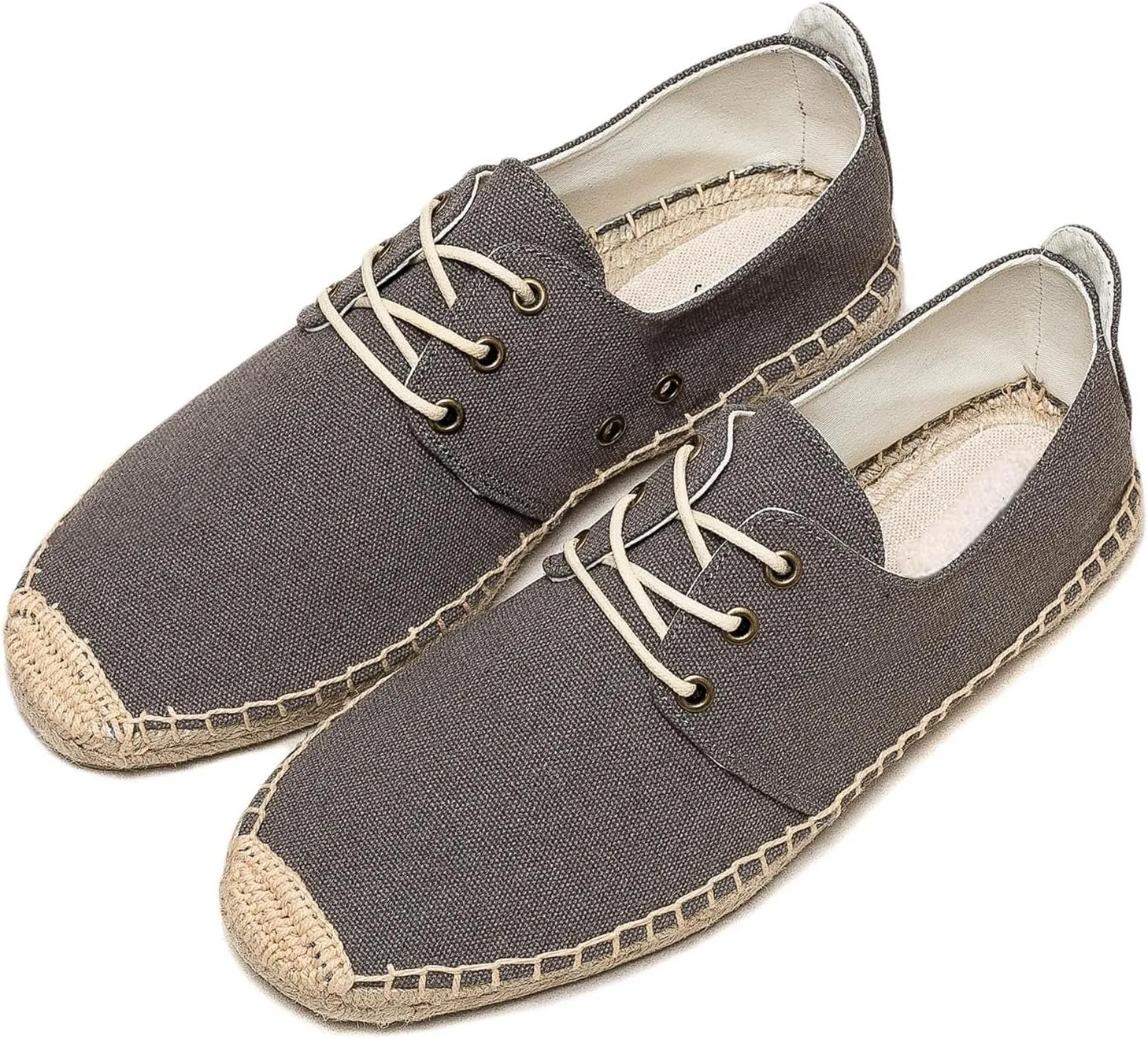 Lace-up Espadrilles for Men, Mens Sneakers Casual Comfy Linen Vegan Canvas Shoes Men's Flat Shoes for Summer,Spring,Autumn Any Scenario