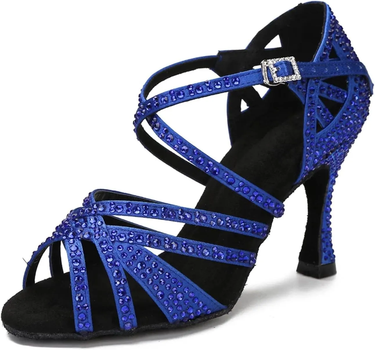 Ladies Navy & Red Contrast Sandals - Satin Rosettes for Themed Galas (8CM/3.15")
