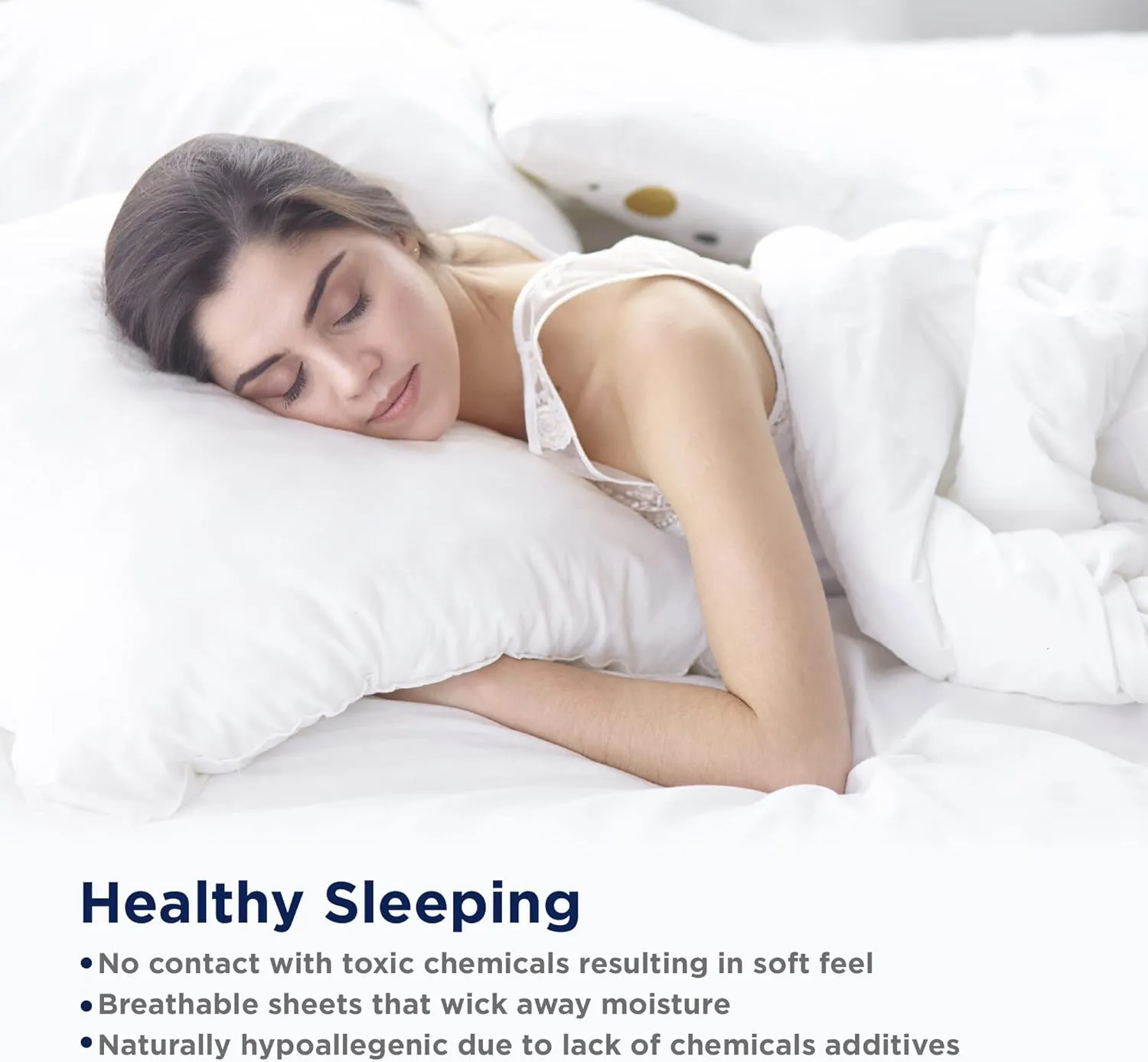 LANE LINEN 100% Cotton Sheets – 450 Thread Count Naturally Cooling Twin Sheets Set, Soft & Comfy Sateen Weave, Deep Pocket Fits 15” Mattress, Fade-Resistant Hotel Bedding, White