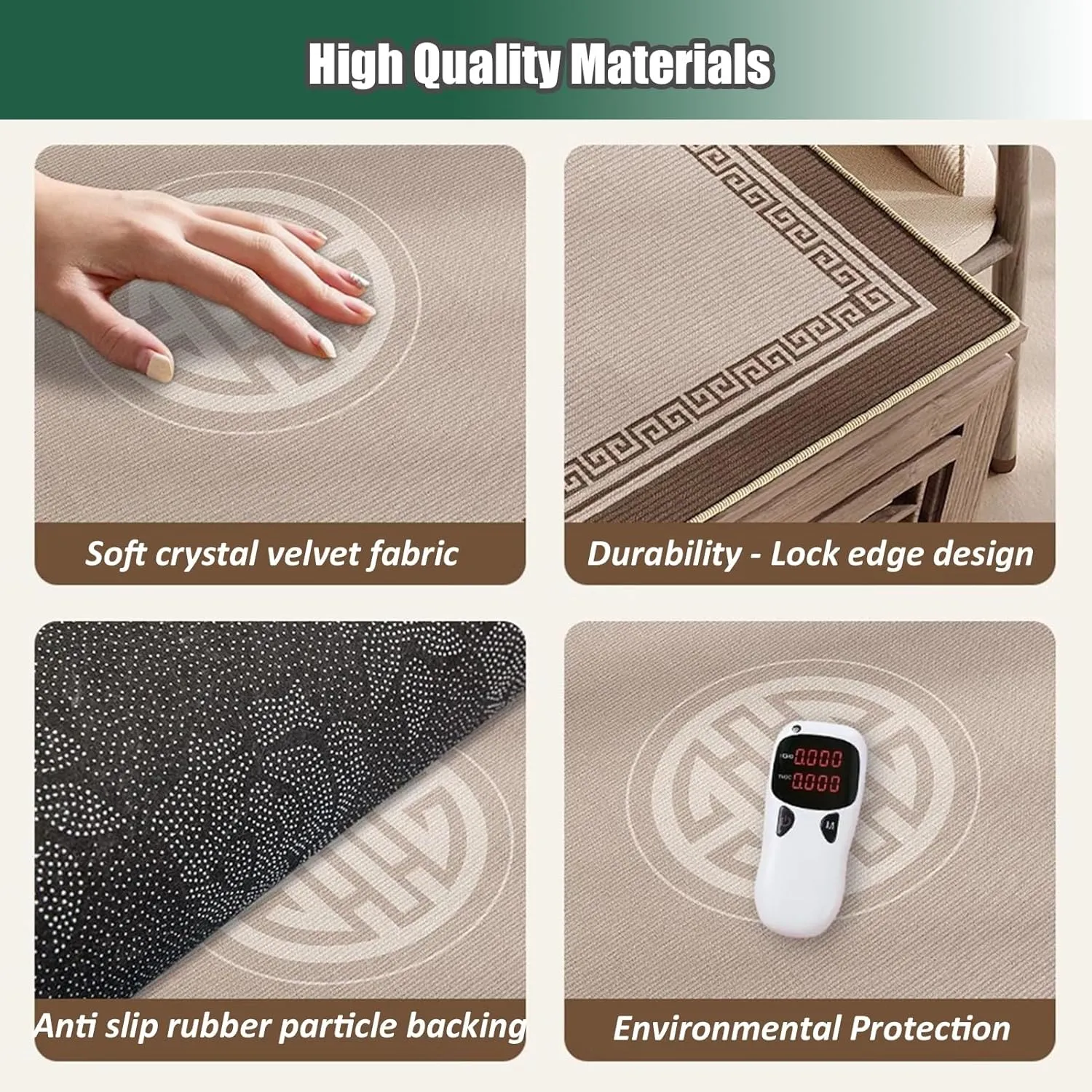Large Mahjong Mat Table Cover for Home and Chess Room, Anti Slip Noise Reduction Tablecloth for Poker Card and Board Games, with Carrying Bag(90 cm/35.43 in)