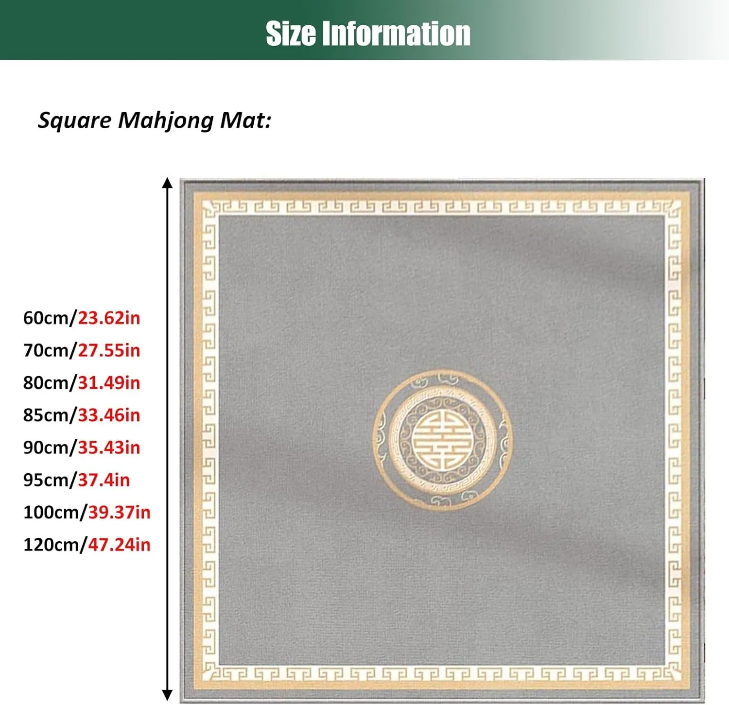 Large Mahjong Mat Table Cover for Home and Chess Room, Anti Slip Noise Reduction Tablecloth for Poker Card and Board Games, with Carrying Bag(90 cm/35.43 in)