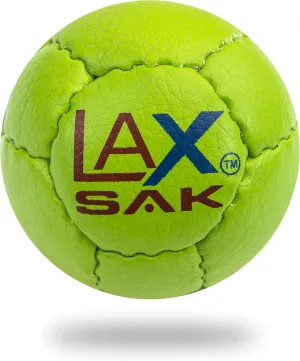 Lax Sak Soft Practice Lacrosse Balls - Same Weight & Size as a Regulation Lacrosse Balls, Great for Indoor & Outdoor Practices, Less Bounce & Minimal Rebounds - Lime Green, 12 Pack