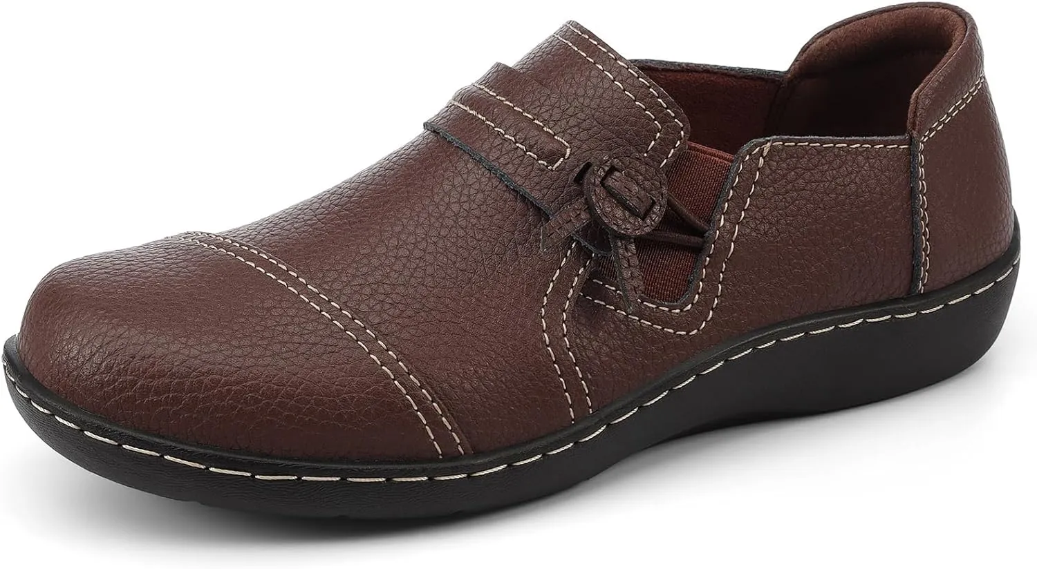 LAZYPOP Women's Classic Comfort Leather Loafers Cute Slip-Ons Casual Dress Shoes Lightweight Walking Flats Everyday Work Shoes
