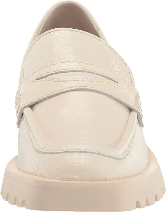 Leather Dolce Diverse options Smart design Flat Ivory Loafers Squared Toe Vita On Embossed Slip Elias Fashion