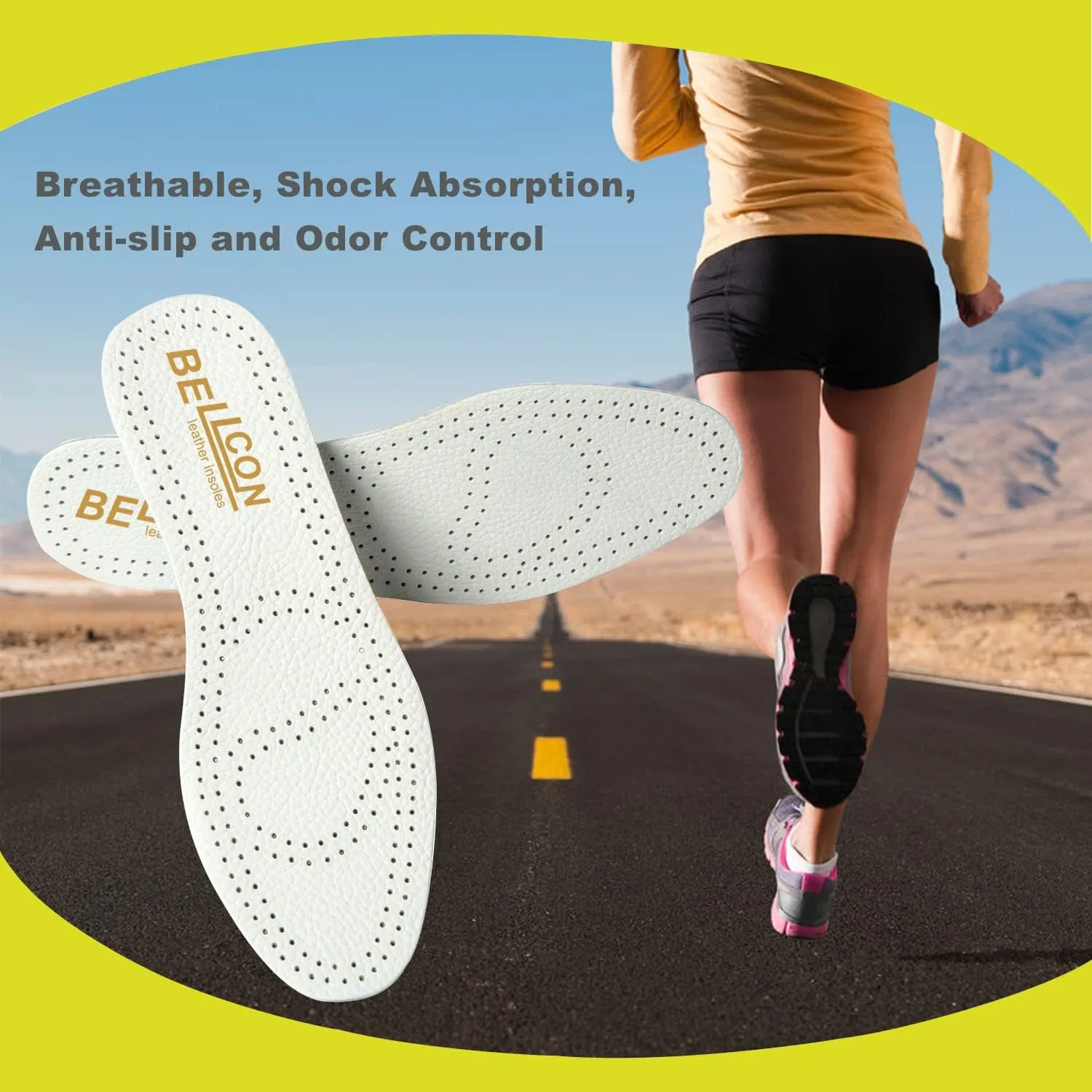 Leather Insoles for Women Black Leather Inserts for Womens Thin Nonslip Shoe Pads for Boots Comfort Cushioning Sandal Insoles for Flats (3 Pairs/Womens US 7-7.5)
