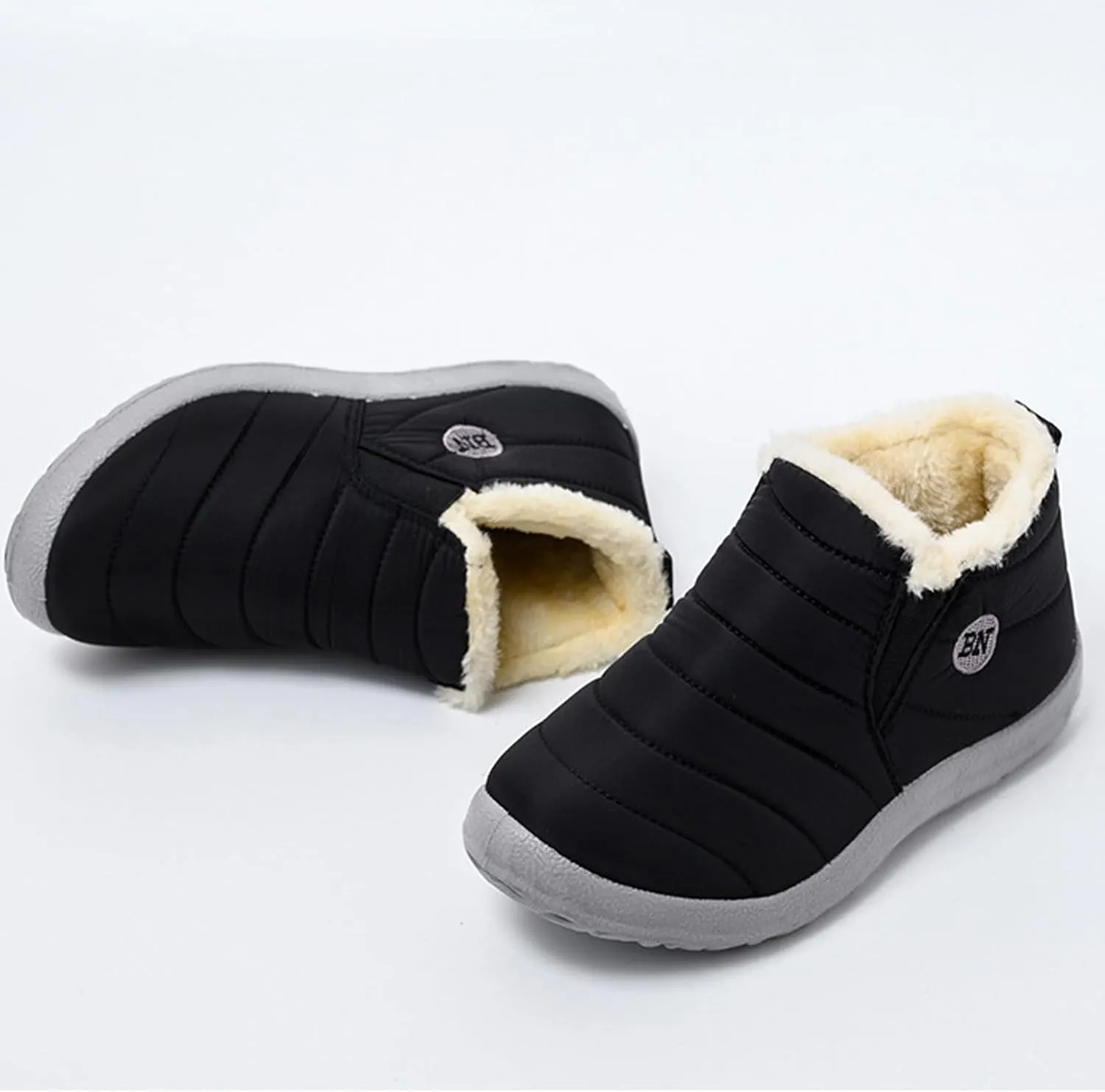 LELEBEAR Vyral Waterproof Winter Boots,Womens Winter Snow Boots Fur Lined Warm Shoes Ankle Boots Slip on