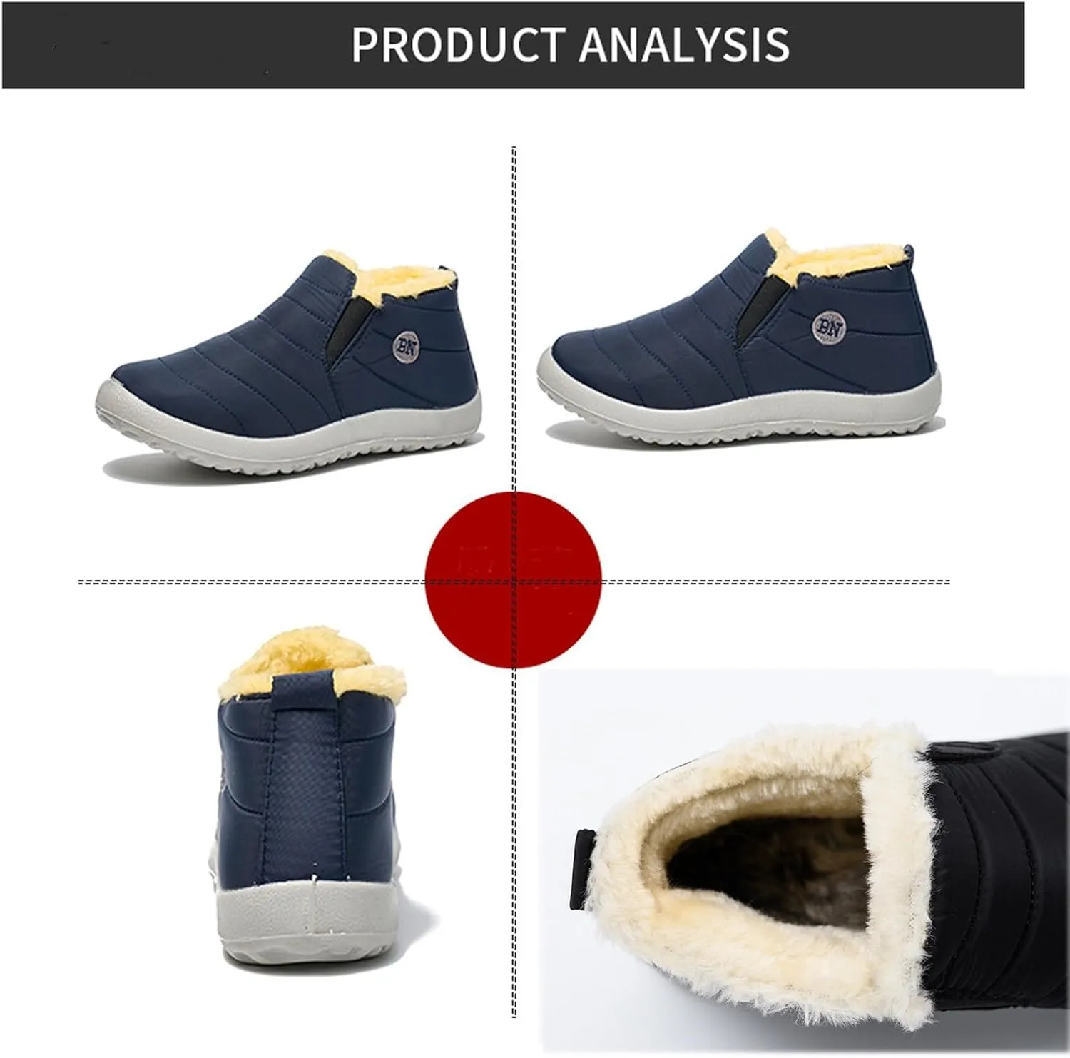 LELEBEAR Vyral Waterproof Winter Boots,Womens Winter Snow Boots Fur Lined Warm Shoes Ankle Boots Slip on