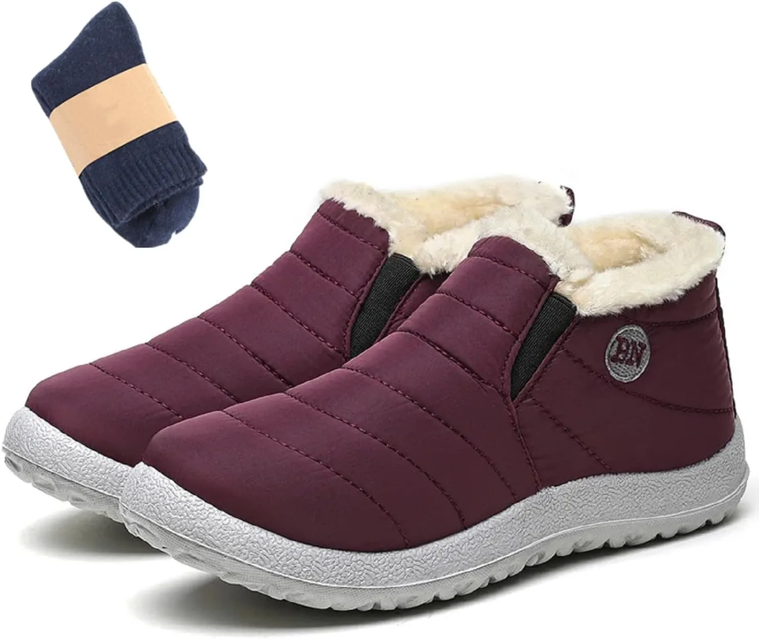 LELEBEAR Vyral Waterproof Winter Boots,Womens Winter Snow Boots Fur Lined Warm Shoes Ankle Boots Slip on