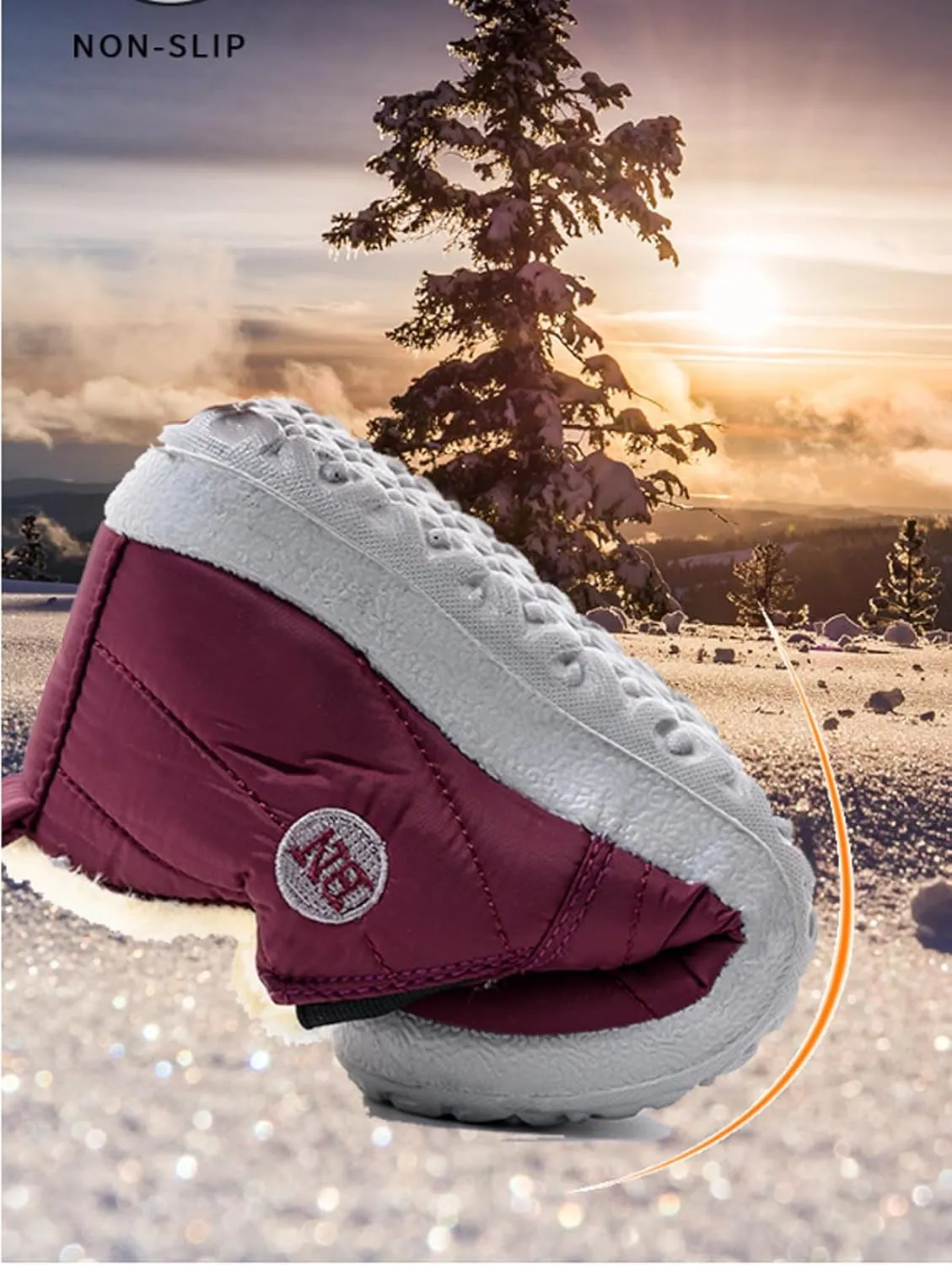 LELEBEAR Vyral Waterproof Winter Boots,Womens Winter Snow Boots Fur Lined Warm Shoes Ankle Boots Slip on