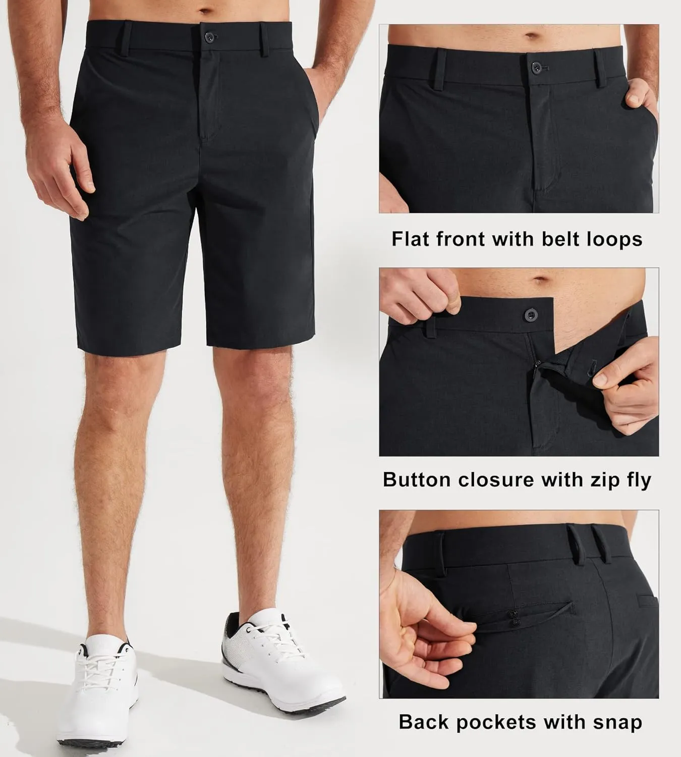 Libin Men's Golf Shorts 7" 9" Work Dress Shorts Casual Flat Front Hybrid Shorts Lightweight Quick Dry Water Resistant