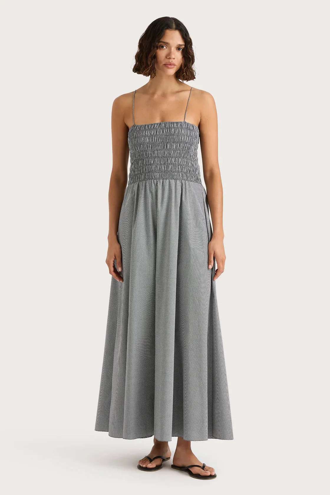 Lida Maxi Dress  - Gingham - Black