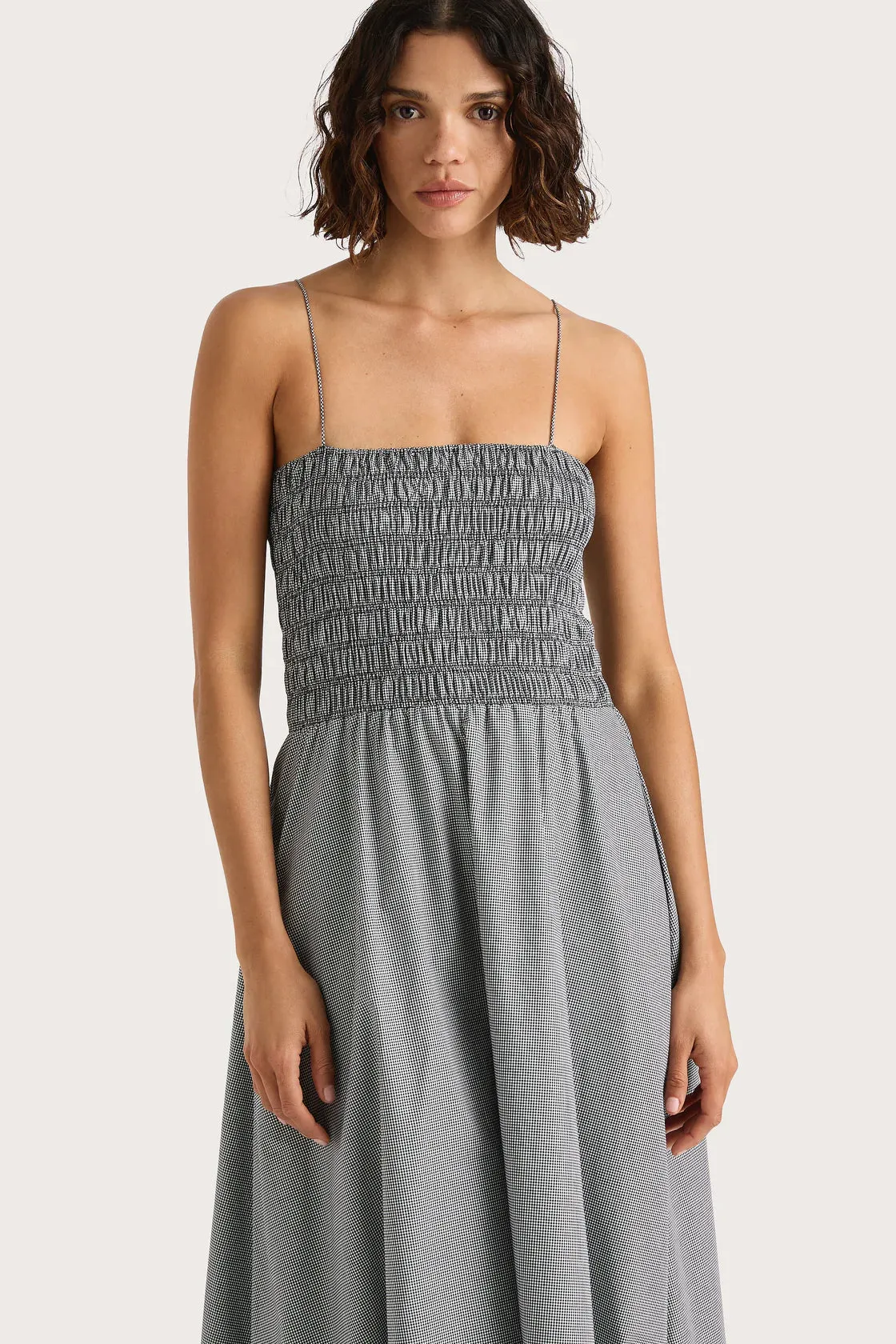Lida Maxi Dress  - Gingham - Black