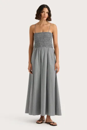 Lida Maxi Dress  - Gingham - Black